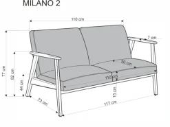 Halmar Fotele*MILANO 2S sofa - beżowy tap. Castel 15 (1p=1szt)1 sztuka