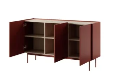 Piaski Komody*Minimalistyczna komoda z szafkami Colour ceramiczny czerwony