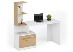 Halmar Biurka*MISO biurko, biały / dąb artisan (2p=1szt)1 sztuka