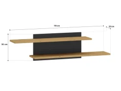 ML Meble Półki*MODESTO 08 dąb stylowy/czarny - półka