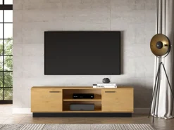 ML Meble Szafki Rtv*MODESTO 06 dąb stylowy/czarny - RTV2D