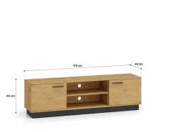 ML Meble Szafki Rtv*MODESTO 06 dąb stylowy/czarny - RTV2D