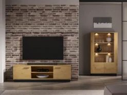 ML Meble Szafki Rtv*MODESTO 06 dąb stylowy/czarny - RTV2D