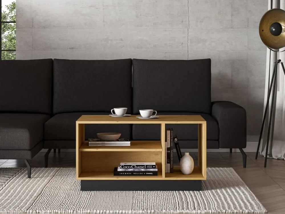 ML Meble Stoliki Kawowe I Ławy*MODESTO 07 dąb stylowy/czarny - stolik