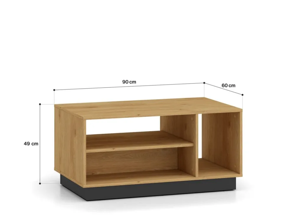 ML Meble Stoliki Kawowe I Ławy*MODESTO 07 dąb stylowy/czarny - stolik