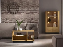 ML Meble Stoliki Kawowe I Ławy*MODESTO 07 dąb stylowy/czarny - stolik