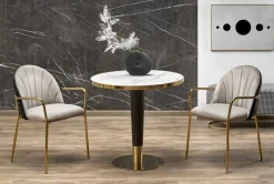 Halmar Stoły*MORATA stół okrągły, biały marmur / czarny / złoty (3p=1szt)1 sztuka