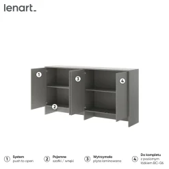 Lenart Tapczany|Nadstawki Do Półkotapczanu*NADSTAWKA BC-11 DO PÓŁKOTAPCZANU POZIOMEGO GRAFITOWA BED CONCEPT