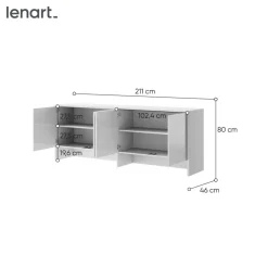 Lenart Tapczany|Nadstawki Do Półkotapczanu*NADSTAWKA BC-10 DO PÓŁKOTAPCZANU POZIOMEGO BIAŁY / BIAŁY POŁYSK BED CONCEPT