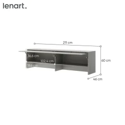 Lenart Tapczany|Nadstawki Do Półkotapczanu*NADSTAWKA BC-09 DO PÓŁKOTAPCZANU POZIOMEGO GRAFITOWA BED CONCEPT