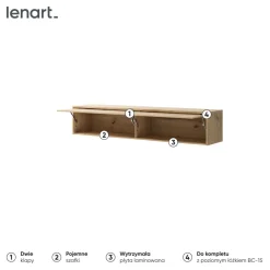 Lenart Tapczany|Nadstawki Do Półkotapczanu*NADSTAWKA BC-15 DO PÓŁKOTAPCZANU POZIOMEGO DĄB ARTISAN BED CONCEPT