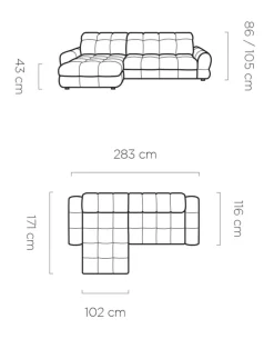 Wersal Narożniki|Narożniki Elektryczne*Narożnik pikowany z pojemnikiem Tollo Mini