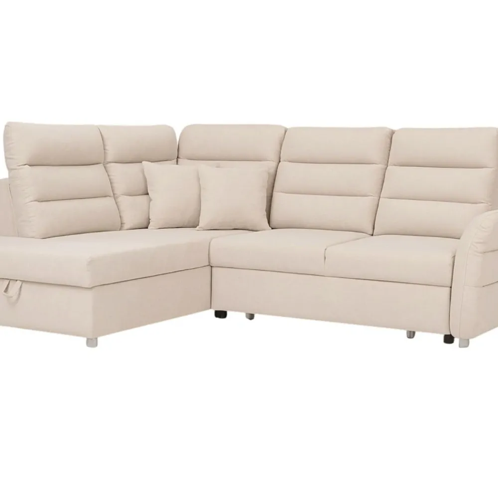 Hauss Narożniki Do Salonu|Narożniki*Narożnik rozkładany z regulowanymi zagłówkami Grandera beżowy + bukowe nóżki