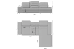 Bogart Narożniki*Narożnik Tulia Mini z elektrycznie wysuwanym siedziskiem / strona prawa / Sierra 741 + Uni 8005