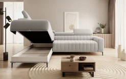 Wersal Narożniki Do Salonu|Narożniki*Narożnik z funkcją spania 140x197 i pojemnikiem lewostronny Gandi Corner Vouge 02 - piaskowy