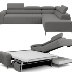 Wersal Narożniki Do Salonu|Narożniki*Narożnik z funkcją spania 140x197 i pojemnikiem  Gandi Corner Ontario 16 szary