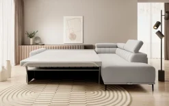 Wersal Narożniki Do Salonu|Narożniki*Narożnik z funkcją spania 140x197 i pojemnikiem  Gandi Corner Ontario 16 szary