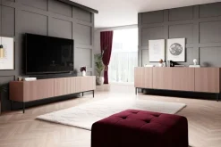 Bogart Komody*NICOLE KOMODA 200 4D - anticrosa / czarny stelaż