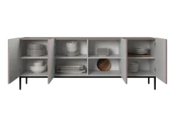 Bogart Komody*NICOLE KOMODA 200 4D - anticrosa / czarny stelaż