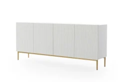 Bogart Komody*NICOLE KOMODA 200 4D - biały mat / złoty stelaż