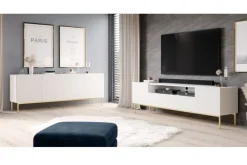 Bogart Komody*NICOLE KOMODA 200 4D - biały mat / złoty stelaż