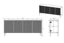 Bogart Komody*NICOLE KOMODA 200 4D - biały mat / złoty stelaż