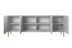 Bogart Komody*NICOLE KOMODA 200 4D - biały mat / złoty stelaż