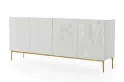 Bogart Komody*NICOLE KOMODA 200 4D - biały mat / złoty stelaż