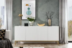 Bogart Komody*NICOLE KOMODA 200 4D - biały mat / złoty stelaż