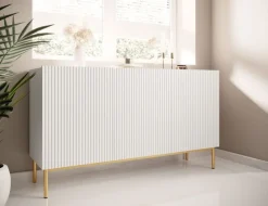 Bogart Komody*NICOLE KOMODA 150 3D - biały mat / złoty stelaż