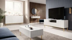 Bogart Komody*NICOLE KOMODA 150 3D - biały mat / złoty stelaż