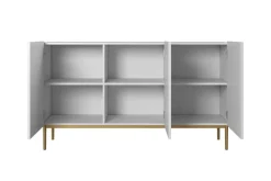 Bogart Komody*NICOLE KOMODA 150 3D - biały mat / złoty stelaż