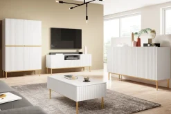 Bogart Komody*NICOLE KOMODA 150 3D - biały mat / złoty stelaż