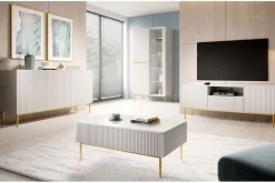 Bogart Komody*NICOLE KOMODA 150 3D - biały mat / złoty stelaż