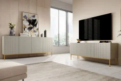 Bogart Komody*NICOLE KOMODA 200 4D - cashmere / złoty stelaż