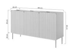 Bogart Komody*NICOLE KOMODA 150 3D - cashmere / złoty stelaż