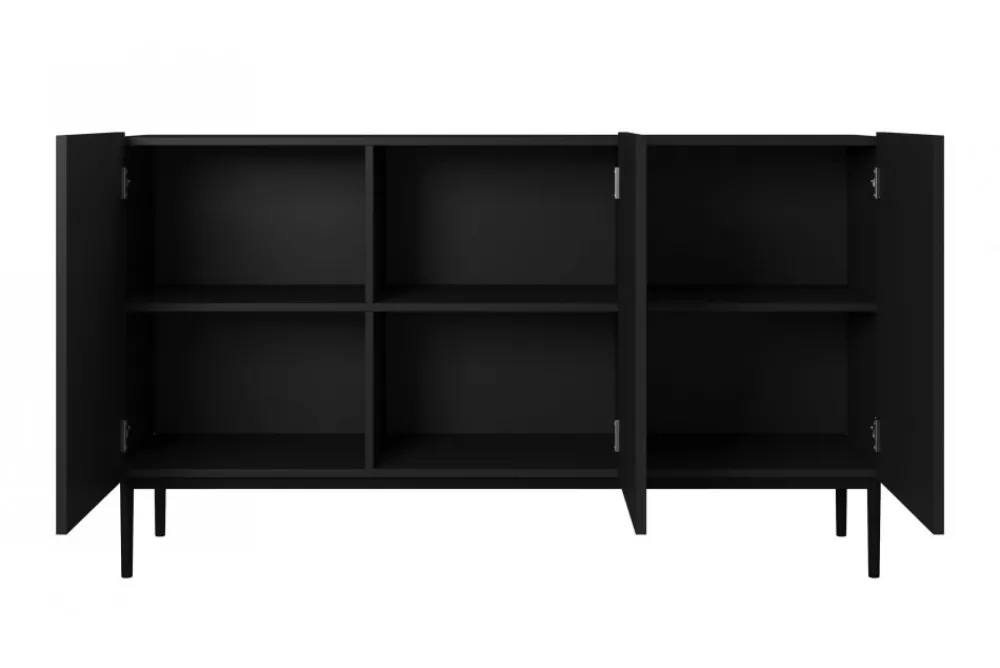 Bogart Komody*NICOLE KOMODA 150 3D - czarny mat / czarny stelaż