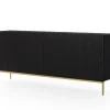 Bogart Komody*NICOLE KOMODA 200 4D - czarny mat / złoty stelaż