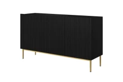 Bogart Komody*NICOLE KOMODA 150 3D - czarny mat / złoty stelaż