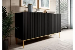 Bogart Komody*NICOLE KOMODA 150 3D - czarny mat / złoty stelaż