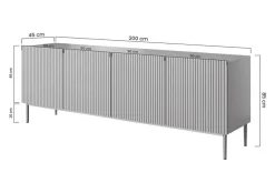 Bogart Komody*NICOLE KOMODA 200 4D - fjord / czarny stelaż