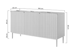 Bogart Komody*NICOLE KOMODA 150 3D - fjord / złoty stelaż