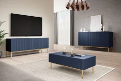 Bogart Komody*NICOLE KOMODA 150 3D - wave blue / złoty stelaż