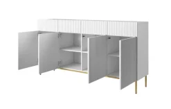 Bogart Komody*NICOLE KOMODA 200 4D4SZ - biały mat / złoty stelaż