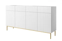 Bogart Komody*NICOLE KOMODA 200 4D4SZ - biały mat / złoty stelaż
