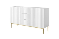 Bogart Komody*NICOLE KOMODA 150 2D3SZ - biały mat / złoty stelaż