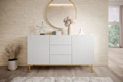 Bogart Komody*NICOLE KOMODA 150 2D3SZ - biały mat / złoty stelaż