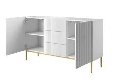 Bogart Komody*NICOLE KOMODA 150 2D3SZ - biały mat / złoty stelaż
