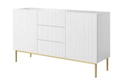 Bogart Komody*NICOLE KOMODA 150 2D3SZ - biały mat / złoty stelaż