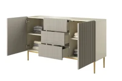 Bogart Komody*NICOLE KOMODA 150 2D3SZ - cashmere / złoty stelaż